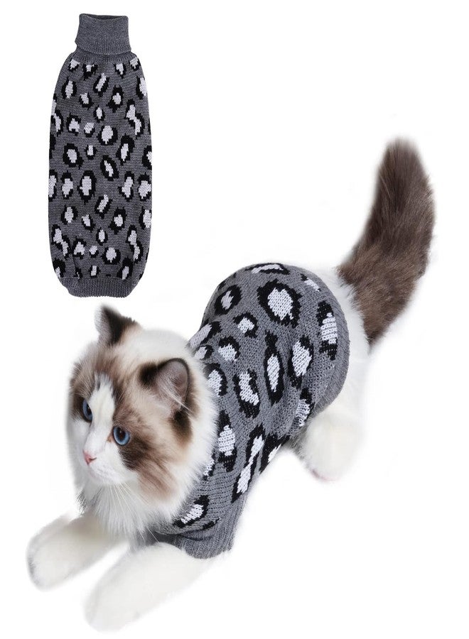 Miayon Cat Sleeveless Sweater Knitted Clothes for Cat Small Dogs Winter (Gray, Large) - Image 1